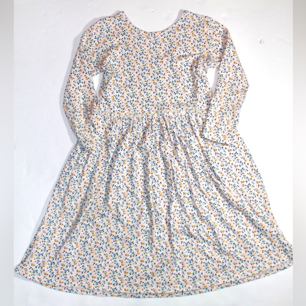 Harper Canyon Cream Floral Long Sleeve Dress with Blue & Yellow Flowers